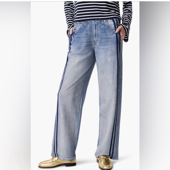 rag & bone Miramar Track Stripe Cotton Terry Sweatpant Jeans - Picture 9 of 10